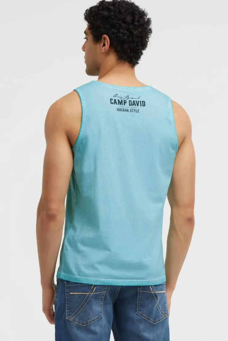 Muskelshirt Oil Dyed mit Used Print aqua splash