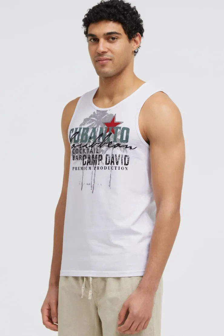 Muskelshirt Oil Dyed mit Used Print opticwhite