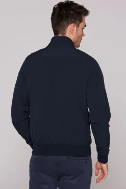 Nylon-Blouson mit Stehkragen blue navy | S