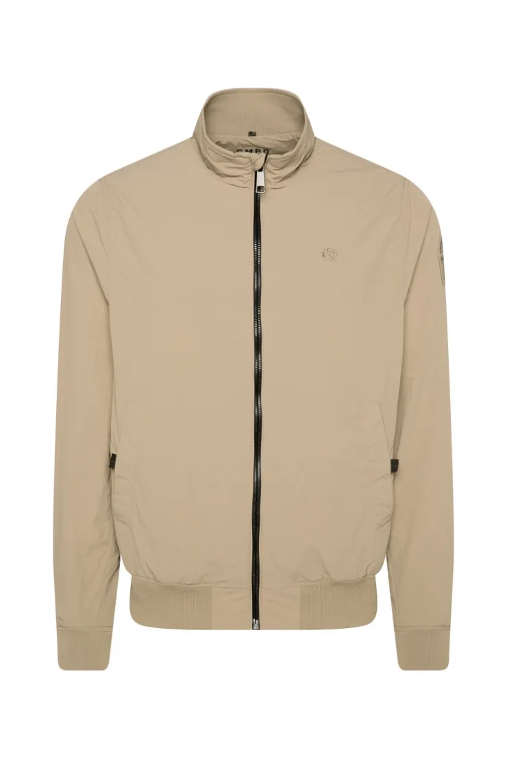 Nylon-Blouson mit Stehkragen tan