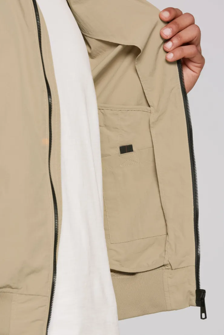 Nylon-Blouson mit Stehkragen tan
