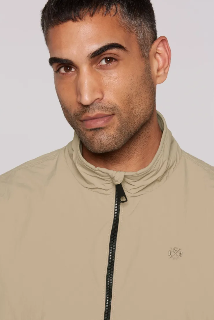 Nylon-Blouson mit Stehkragen tan