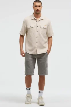 Overshirt mit Wabenstruktur und Klappentaschen kitt