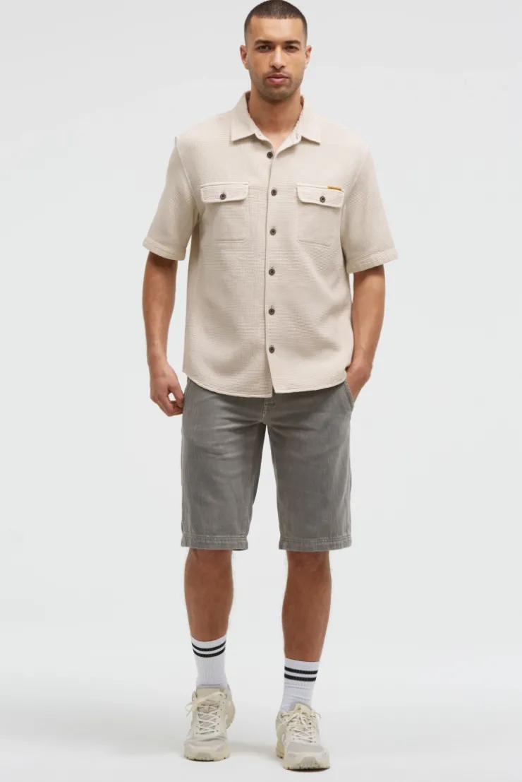 Overshirt mit Wabenstruktur und Klappentaschen kitt