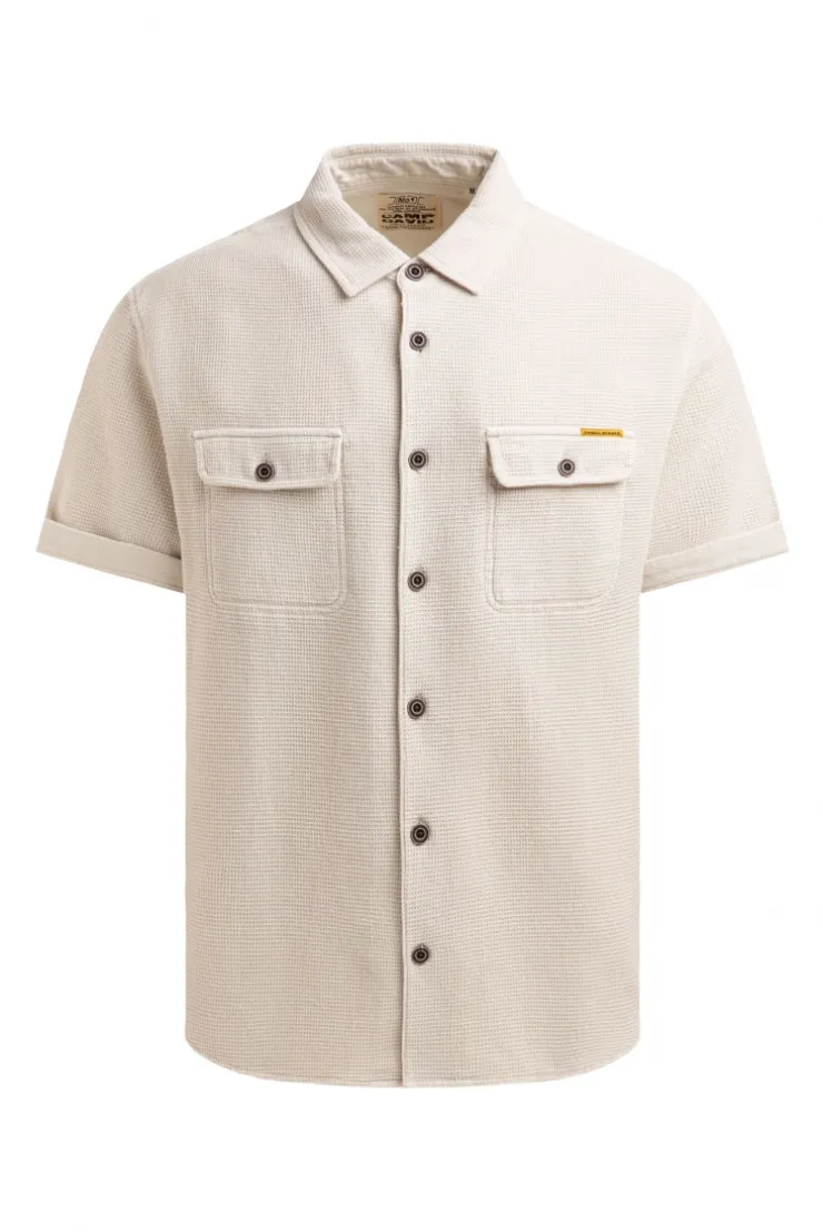 Overshirt mit Wabenstruktur und Klappentaschen kitt