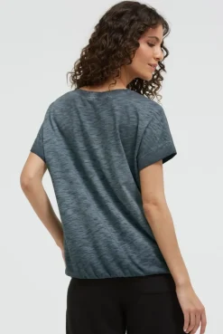 Oversized Shirt mit Artwork und Elastiksaum green shadow