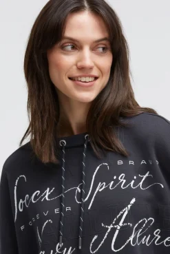Oversized Sweatshirt mit Wording Print blue navy | XS