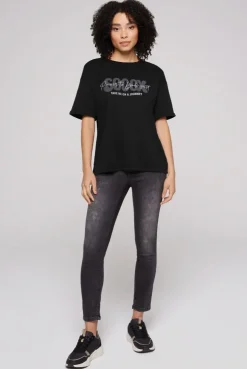 Oversized T-Shirt mit Logo Artwork black | S