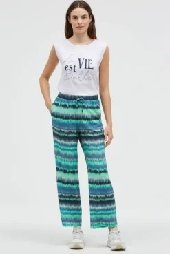 Palazzohose mit All Over Print soft azure | S