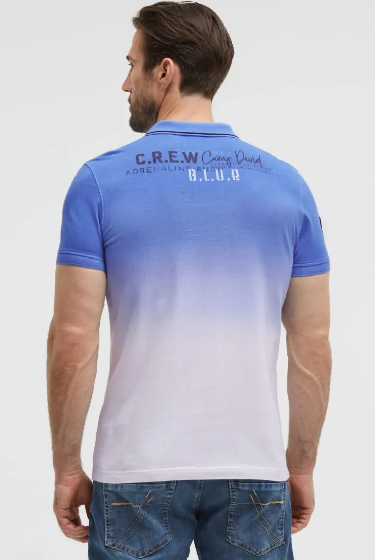 Pikee-Polo Dip Dye mit Label Prints vividblue