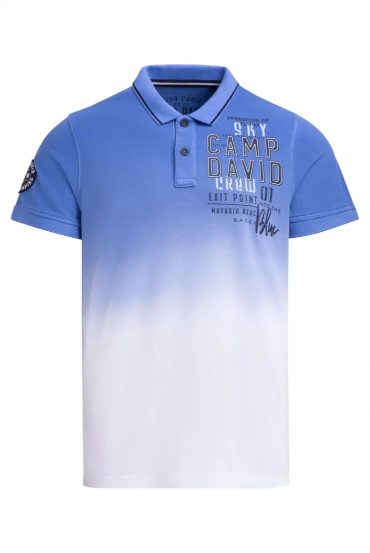 Pikee-Polo Dip Dye mit Label Prints vividblue