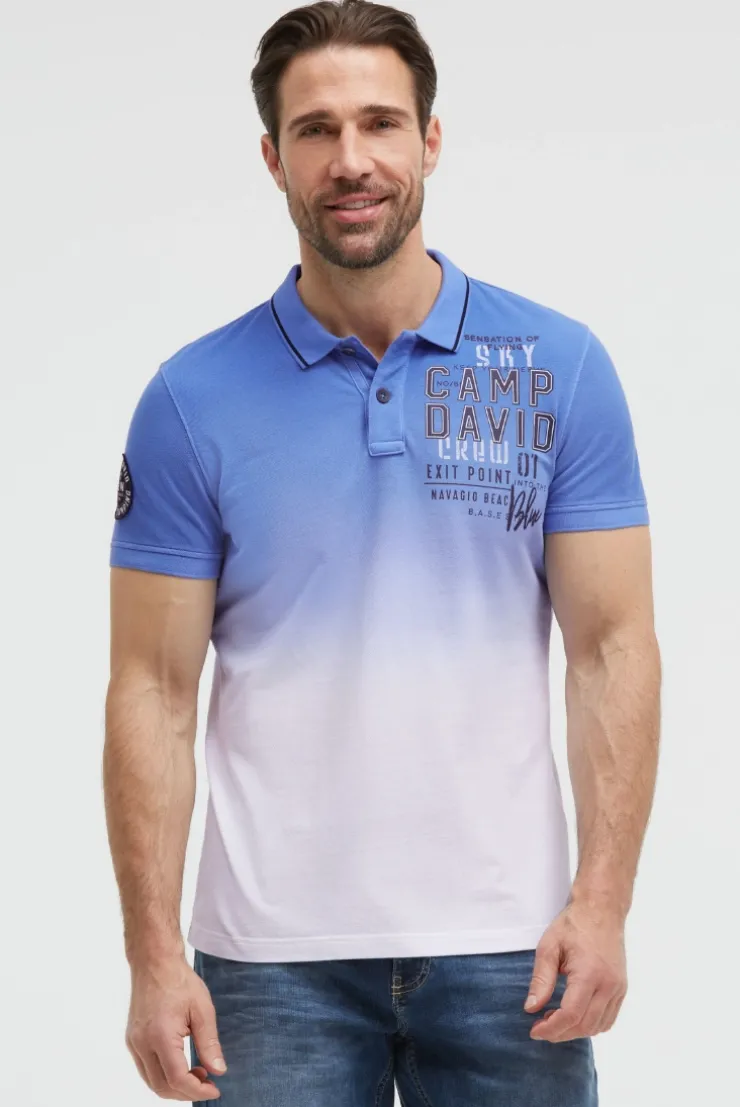 Pikee-Polo Dip Dye mit Label Prints vividblue