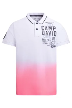 Pikee-Polo Dip Dye mit Label Prints neon pink