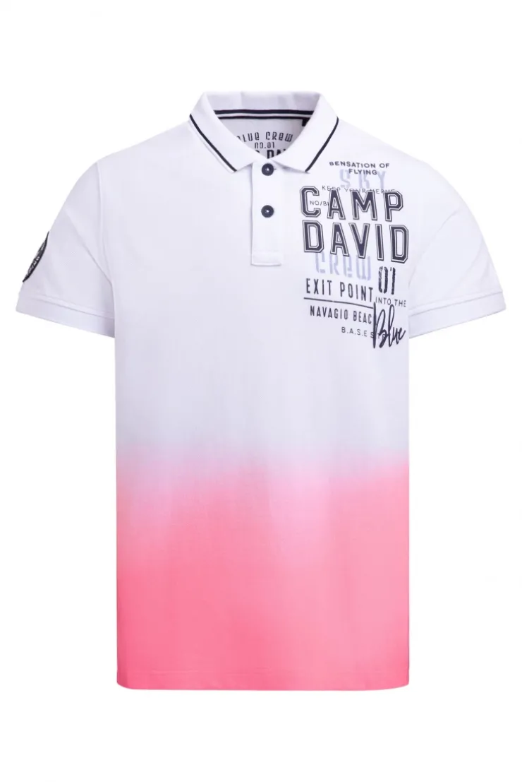 Pikee-Polo Dip Dye mit Label Prints neon pink