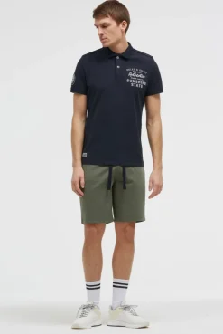 Pikee-Polo Kurzarm mit Rücken-Stickerei blue navy