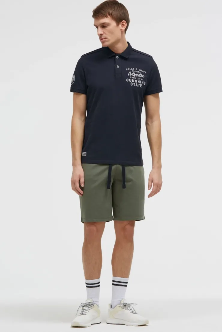 Pikee-Polo Kurzarm mit Rücken-Stickerei blue navy