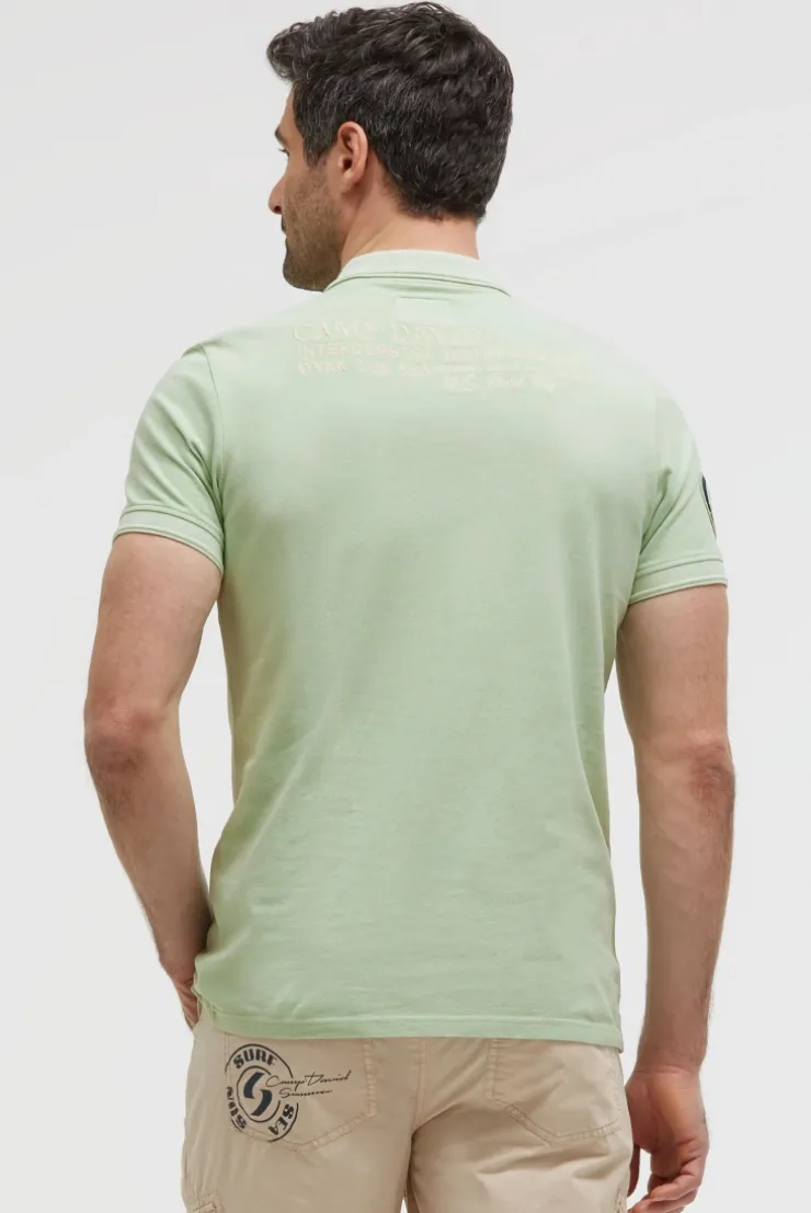 Pikee-Polo Kurzarm mit Rücken-Stickerei light mint