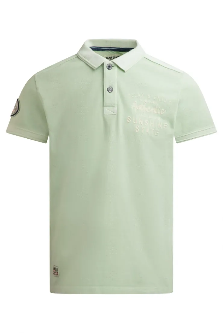Pikee-Polo Kurzarm mit Rücken-Stickerei light mint
