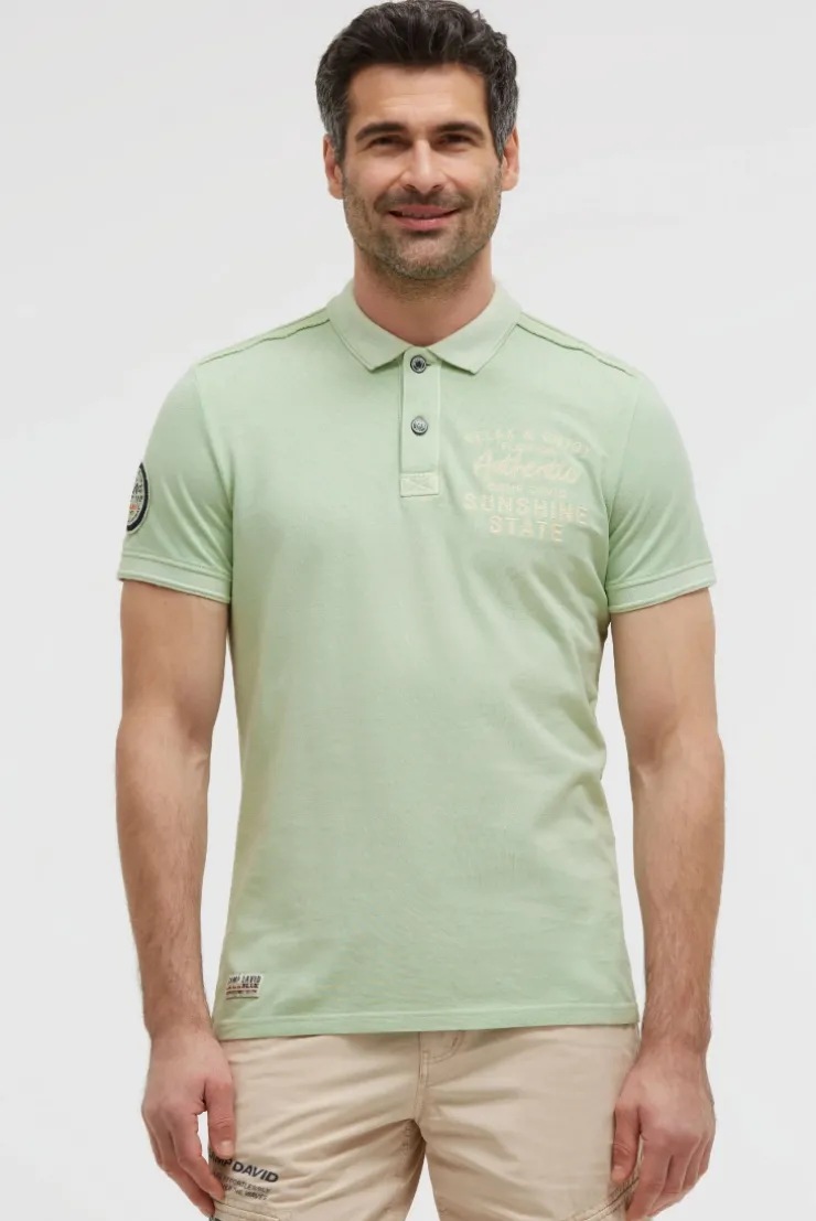 Pikee-Polo Kurzarm mit Rücken-Stickerei light mint