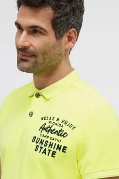 Pikee-Polo Kurzarm mit Rücken-Stickerei neon lime