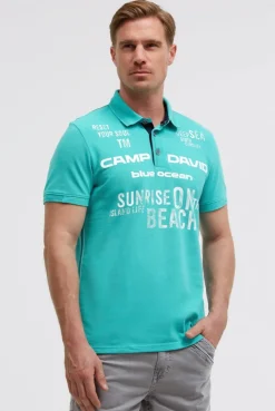 Pikee-Polo Kurzarm mit Rubber Prints island green