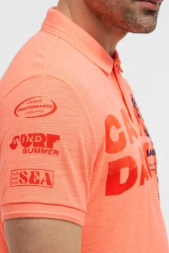 Pikee-Polo mit Artworks und Puffprint-Details neon flame