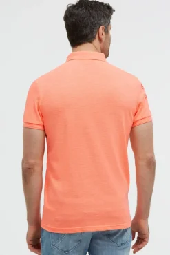 Pikee-Polo mit Artworks und Puffprint-Details neon flame