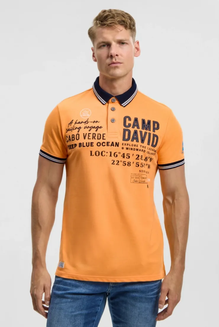 Pikee-Polo mit Label-Applikationen sunrise neon