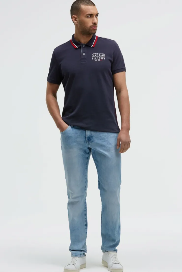 Pikee-Polo mit Logo-Stickerei blue navy | S