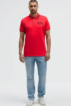 Pikee-Polo mit Logo-Stickerei summer red