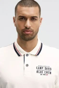 Pikee-Polo mit Logo-Stickerei ivory