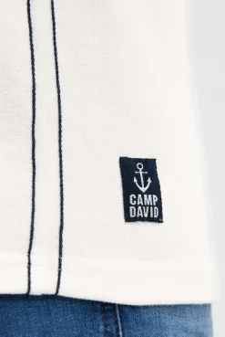 Pikee-Polo mit Logo-Stickerei ivory