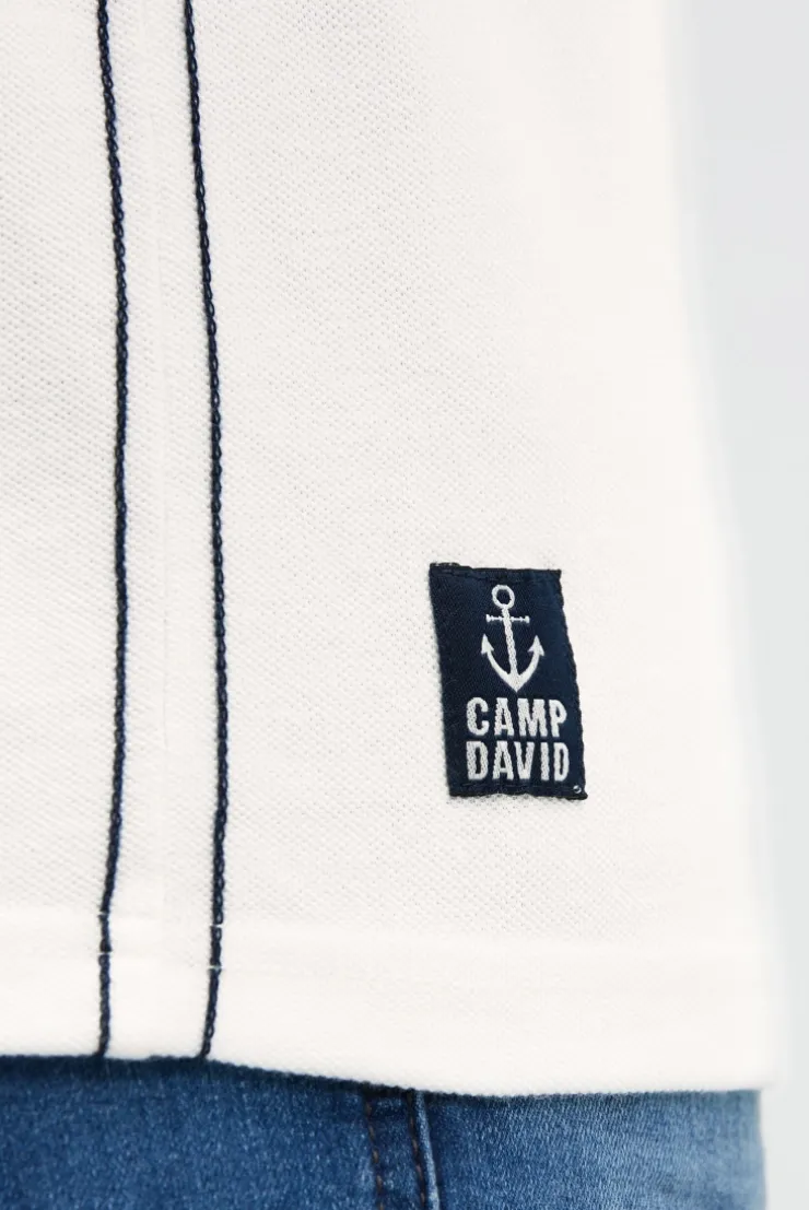 Pikee-Polo mit Logo-Stickerei ivory