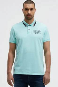 Pikee-Polo mit Logo-Stickerei new aqua
