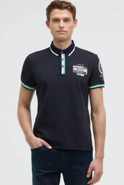 Pikee-Polo mit Prints und Patches blue navy | S