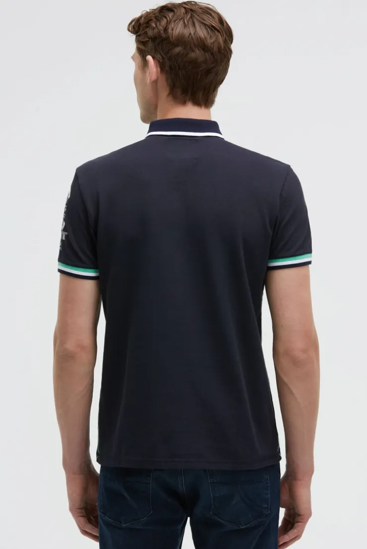 Pikee-Polo mit Prints und Patches blue navy | S