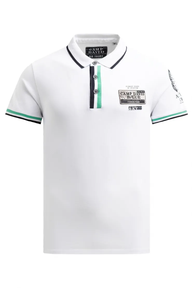 Pikee-Polo mit Prints und Patches opticwhite | S