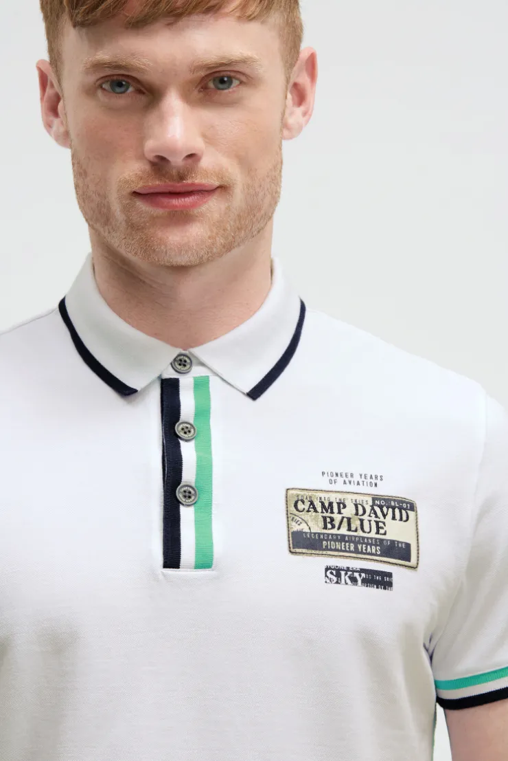 Pikee-Polo mit Prints und Patches opticwhite | S