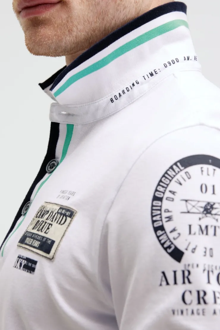 Pikee-Polo mit Prints und Patches opticwhite | S