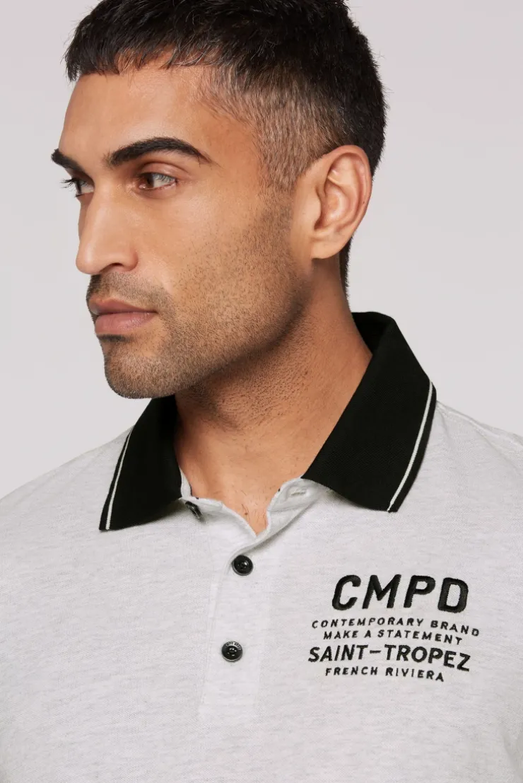 Poloshirt aus Pikee-Melange ivory melange | S