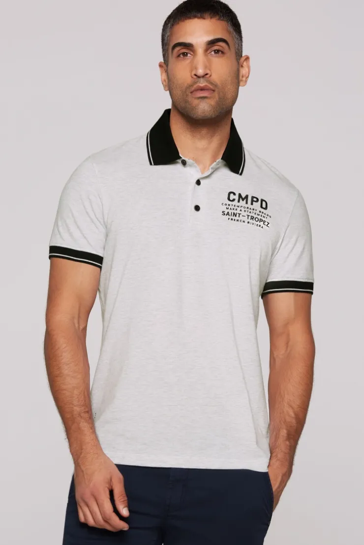 Poloshirt aus Pikee-Melange ivory melange | S