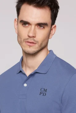 Poloshirt Kurzarm aus Pikee vintage blue