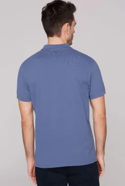 Poloshirt Kurzarm aus Pikee vintage blue