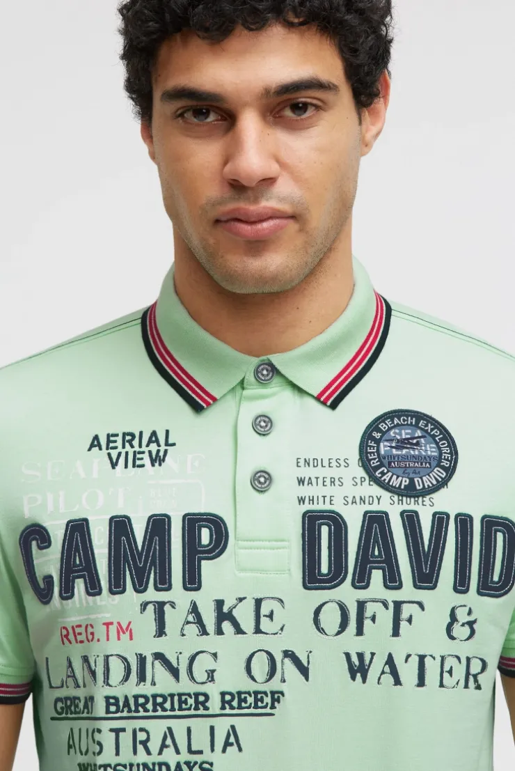 Poloshirt Kurzarm mit Logo-Applikationen light mint