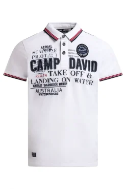 Poloshirt Kurzarm mit Logo-Applikationen opticwhite