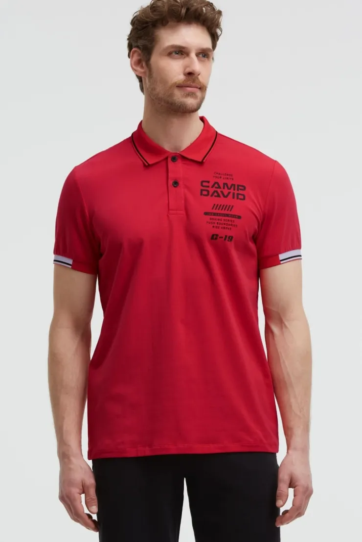 Poloshirt Kurzarm mit Rücken - Artwork energy red
