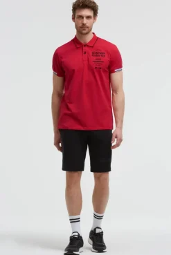 Poloshirt Kurzarm mit Rücken - Artwork energy red