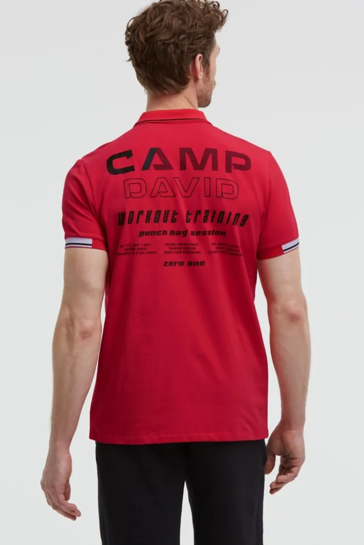 Poloshirt Kurzarm mit Rücken - Artwork energy red