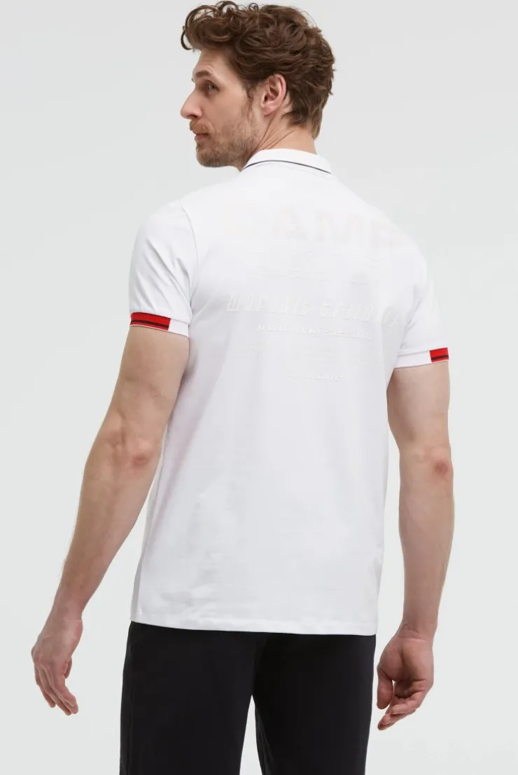 Poloshirt Kurzarm mit Rücken - Artwork opticwhite