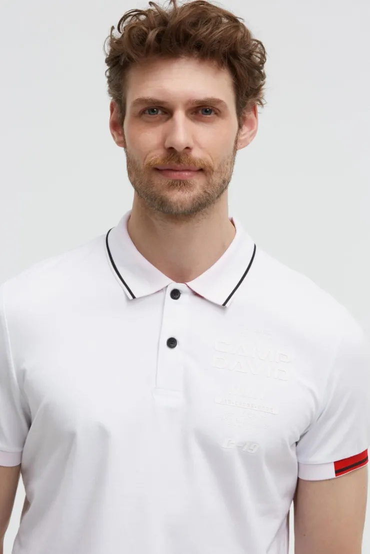 Poloshirt Kurzarm mit Rücken - Artwork opticwhite